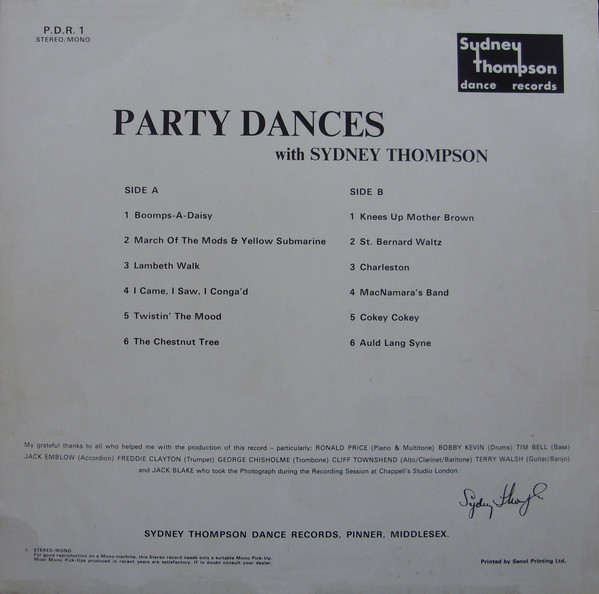 Sydney Thompson And His Orchestra - Party Dances (LP) (Good (G))13029