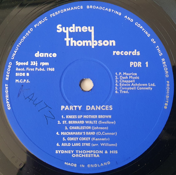 Sydney Thompson And His Orchestra - Party Dances (LP) (Good (G))13030