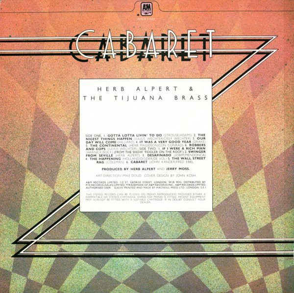 Herb Alpert and The Tijuana Brass - Cabaret (LP, Comp) (Good (G))13137