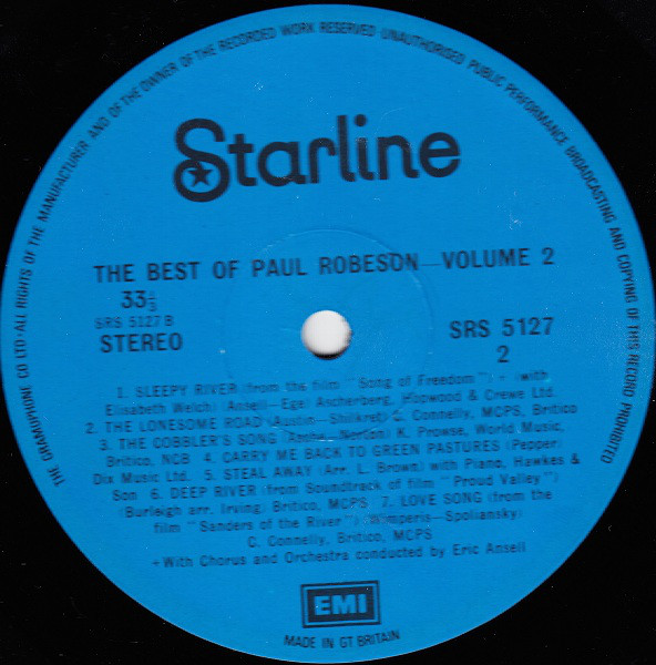 Paul Robeson - The Best Of Paul Robeson Volume 2 (LP, Comp) 8610