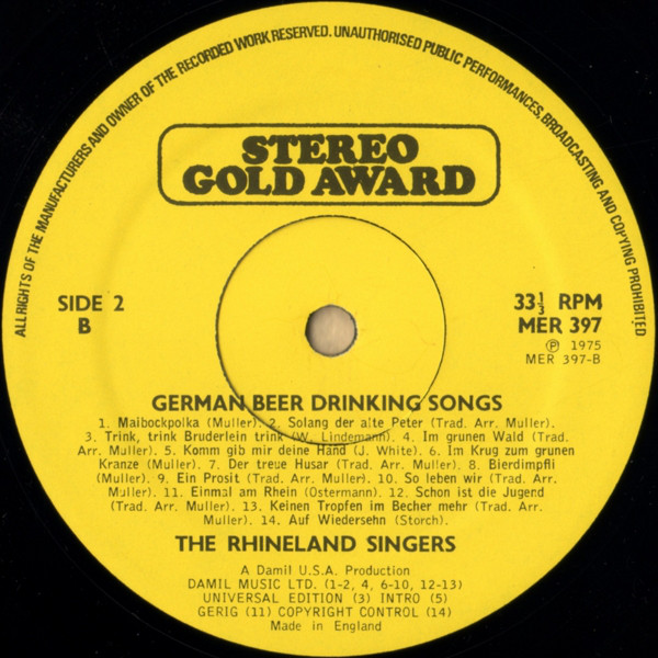Die Karl Ehrlich Band - German Beer Drinking Songs (LP, Album) 10016