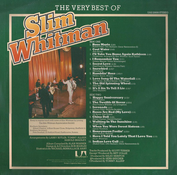 Slim Whitman - The Very Best Of Slim Whitman (LP, Album, Comp) 8603