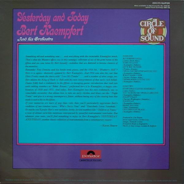 Bert Kaempfert And His Orchestra* - Yesterday And Today (LP) 14169