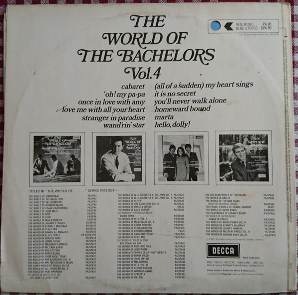 The Bachelors - The World Of The Bachelors Vol. 4 (LP, Comp) 8752