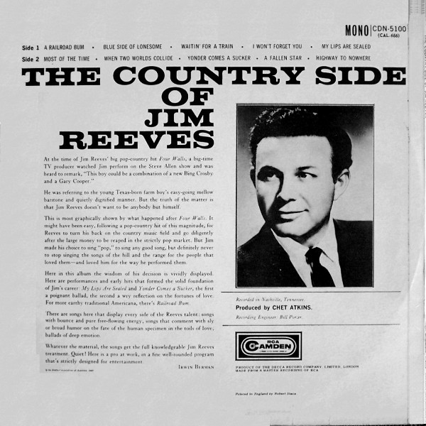 Jim Reeves - The Country Side Of Jim Reeves (LP, Album, Mono, RE) 8830