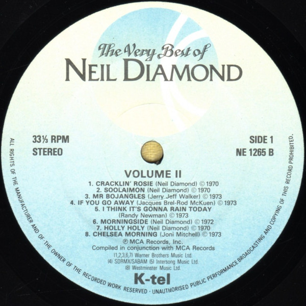 Neil Diamond - The Very Best Of Neil Diamond (Volume Two) (LP, Comp) 14503
