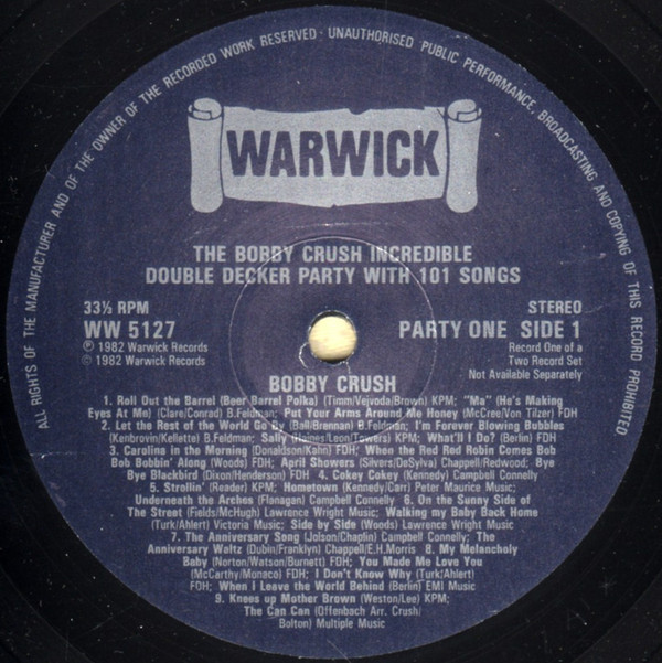 Bobby Crush - The Bobby Crush Incredible Double Decker Party With 101 Great Songs - Party One / Party Two (2xLP, Album) 11796