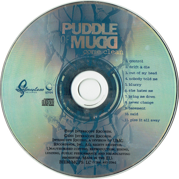 Puddle Of Mudd - Come Clean (CD, Album) 9896