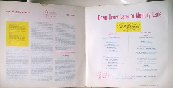 101 Strings - Down Drury Lane To Memory Lane (2xLP) 11586