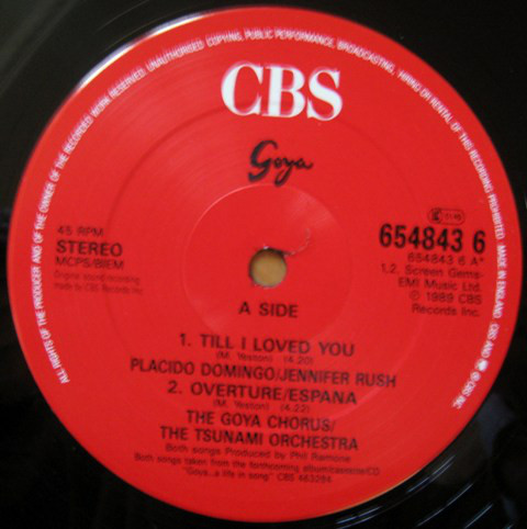 Placido Domingo ‚Ä¢ Jennifer Rush - Till I Loved You (12", Single) 8626