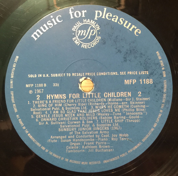 Captain Joy Webb* Conducts The Salvation Army Sunbury Junior Singers (1967)* - Hymns For Little Children (LP, Album, Mono) 13189