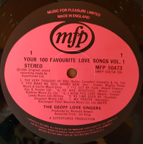 The Geoff Love Singers - Your Hundred Favourite Love Songs Vol.1 (LP) 13416
