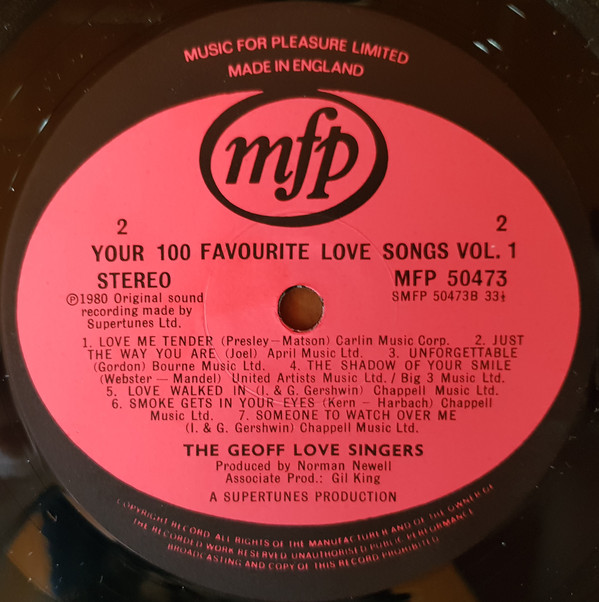 The Geoff Love Singers - Your Hundred Favourite Love Songs Vol.1 (LP) 13417
