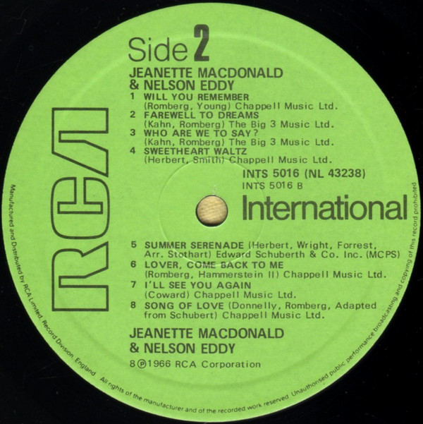 Jeanette MacDonald and Nelson Eddy - Jeanette MacDonald and Nelson Eddy (LP, Album, RE) 11538