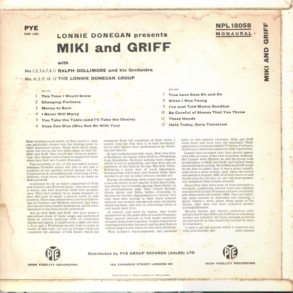 Miki And Griff* - Miki And Griff (LP) 10982