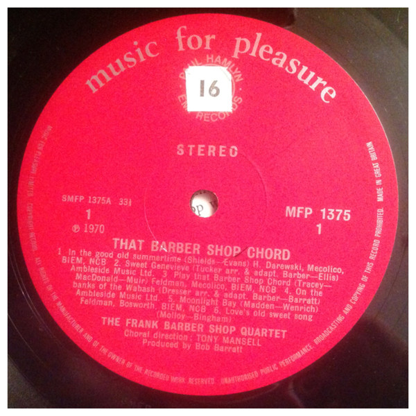 The Frank Barber Shop Quartet - Barber Shop Ballads (LP) 11802