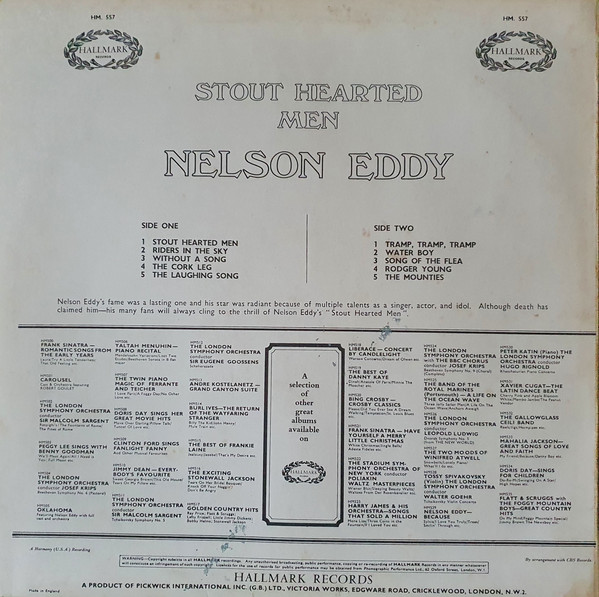 Nelson Eddy - Stout Hearted Men (LP, Album, Mono, RE) 10450