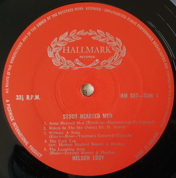 Nelson Eddy - Stout Hearted Men (LP, Album, Mono, RE) 10451