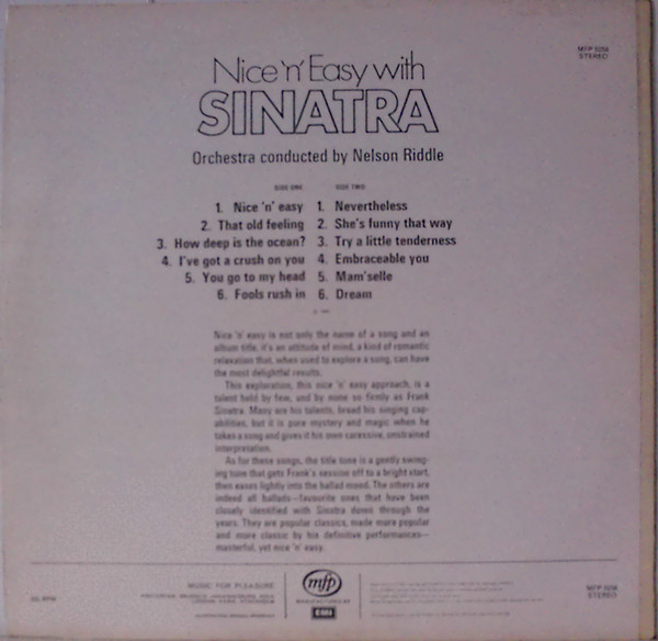 Frank Sinatra - Nice 'n' Easy (LP, Album, RE, Tar) 7066