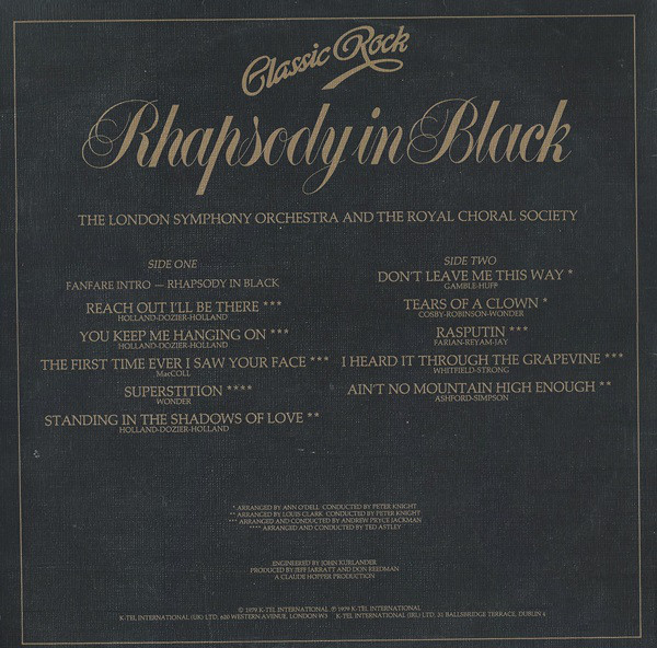 The London Symphony Orchestra And The Royal Choral Society - Classic Rock Rhapsody In Black (LP, Album) 12114