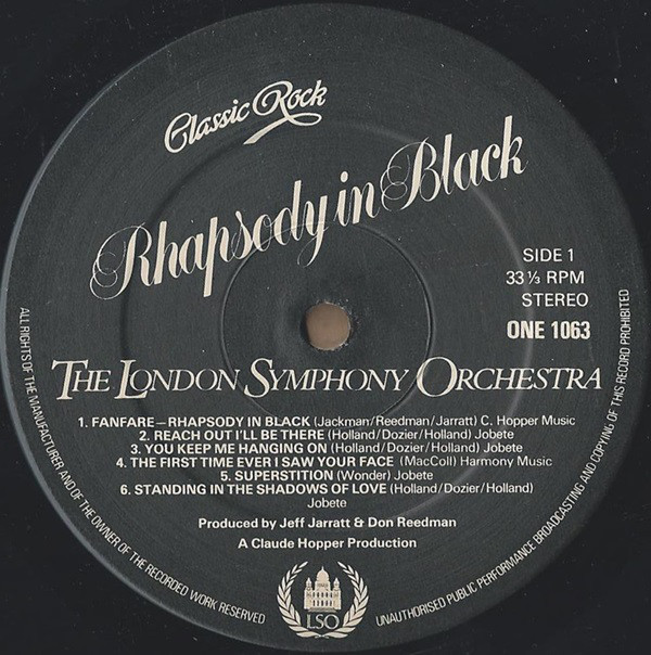 The London Symphony Orchestra And The Royal Choral Society - Classic Rock Rhapsody In Black (LP, Album) 12115