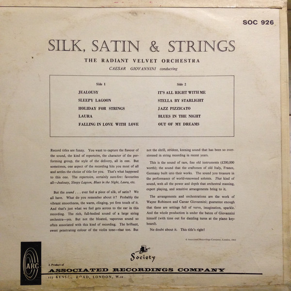 The Radiant Velvet Orchestra - Silk, Satin and Strings (LP) 9359