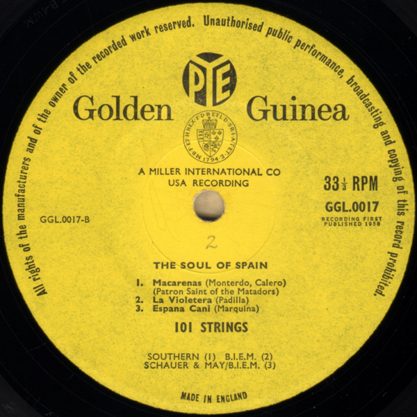 101 Strings - The Soul Of Spain (LP, Mono) 11688