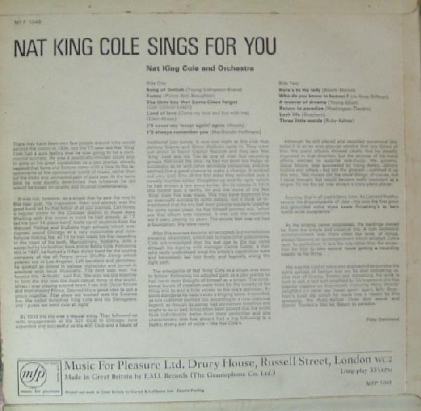 Nat King Cole - Nat King Cole Sings For You (LP, Comp, red) 8102