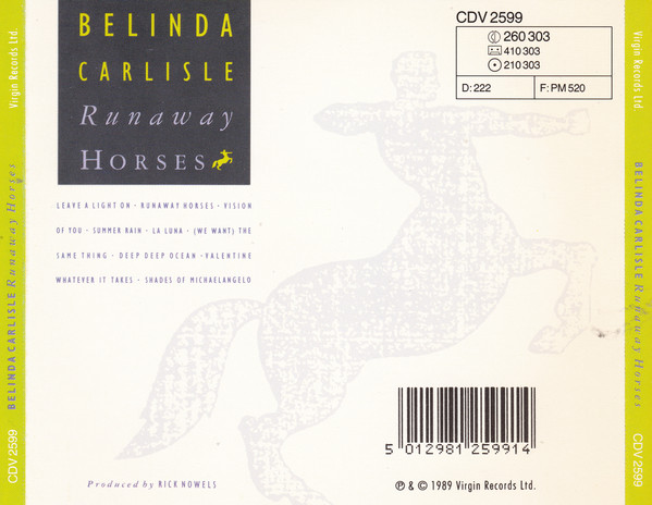 Belinda Carlisle - Runaway Horses (CD, Album) 9707