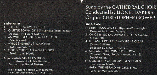 Cathedral Choir* - Christmas Carols From Exeter Cathedral (LP, RE) 13232