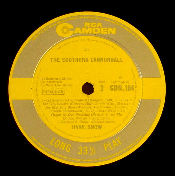 Hank Snow - The Southern Cannonball (LP, Album, Mono) 11835