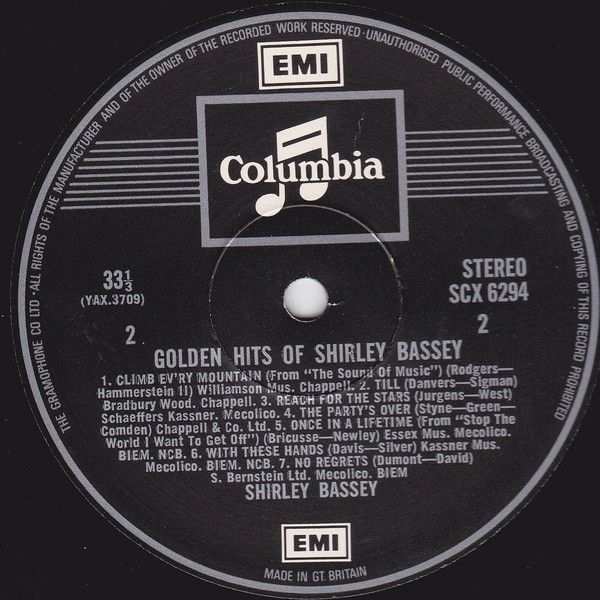 Shirley Bassey - Golden Hits Of Shirley Bassey (LP, Comp, RP) 7609