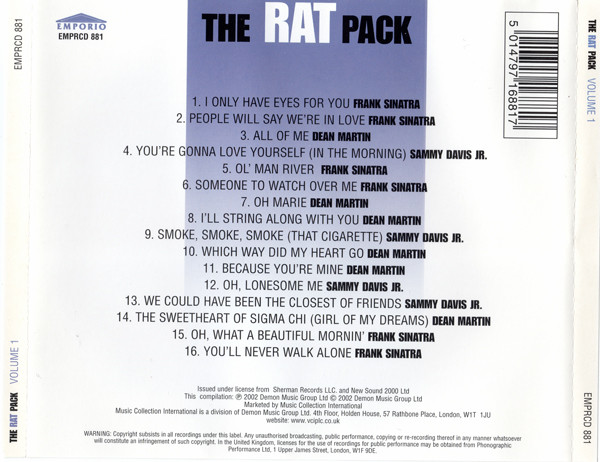 Sammy Davis Jr., Frank Sinatra, Dean Martin - The Rat Pack Volume 1 (CD, Comp) 9799