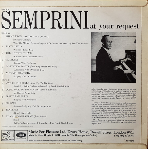Semprini* - Semprini At Your Request (LP, Comp, Mono) 9354