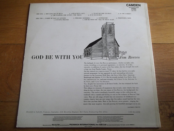 Jim Reeves - God Be With You (LP, Album, RE) 11627