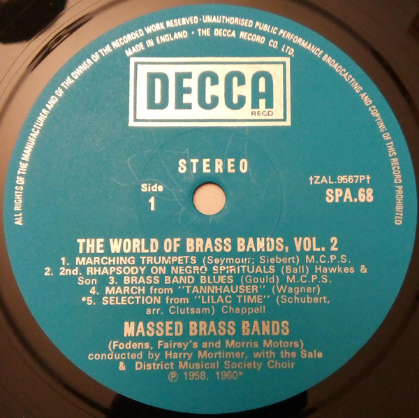Massed Brass Bands Of Fodens, Fairey Aviation and Morris Motors - The World Of Brass Bands Vol. 2 (LP, Comp) 7802