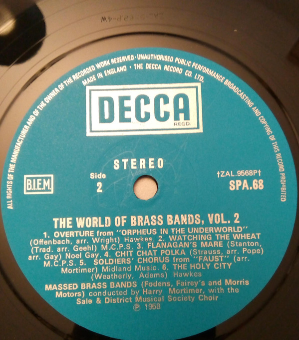 Massed Brass Bands Of Fodens, Fairey Aviation and Morris Motors - The World Of Brass Bands Vol. 2 (LP, Comp) 7803