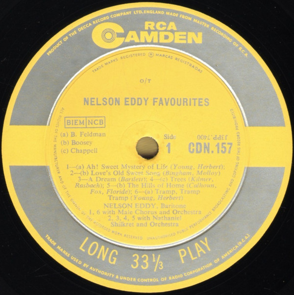 Nelson Eddy - Nelson Eddy Favourites (LP, Mono) 8135
