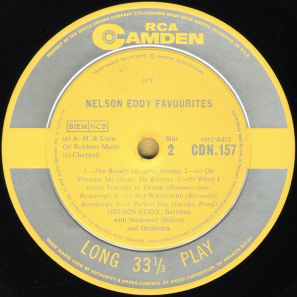 Nelson Eddy - Nelson Eddy Favourites (LP, Mono) 8136