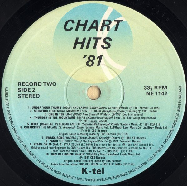 Various - Chart Hits 81 Volume 2 (LP, Comp, PRS) 11291
