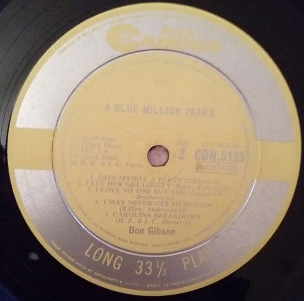 Don Gibson - A Blue Million Tears (LP, Mono) 8695