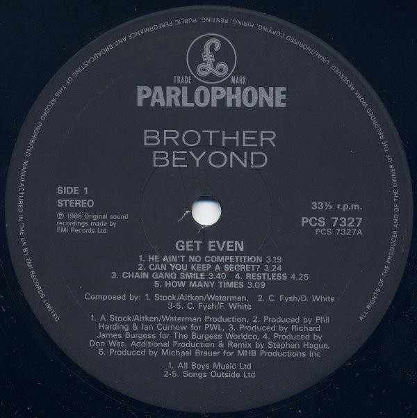 Brother Beyond - Get Even (LP, Album) 13734