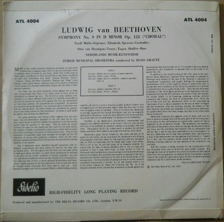 Beethoven*, Hugo Grautz - Choral Symphony (LP, Album, Mono, RE, Abb) 16486