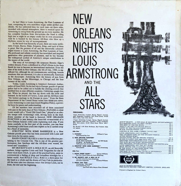 Louis Armstrong And The All Stars* - New Orleans Nights (LP, Album, Mono) 18169