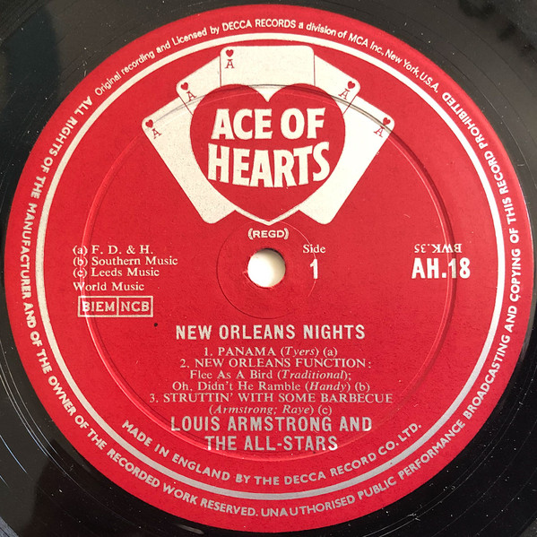 Louis Armstrong And The All Stars* - New Orleans Nights (LP, Album, Mono) 18170