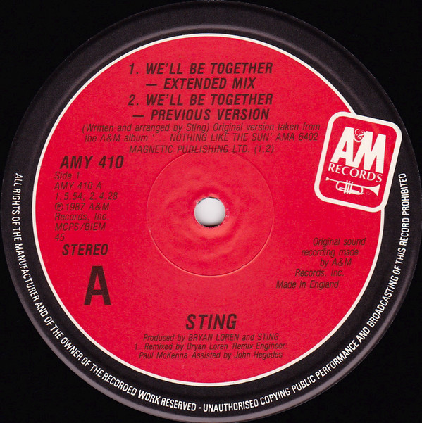 Sting - We'll Be Together (12") 18037