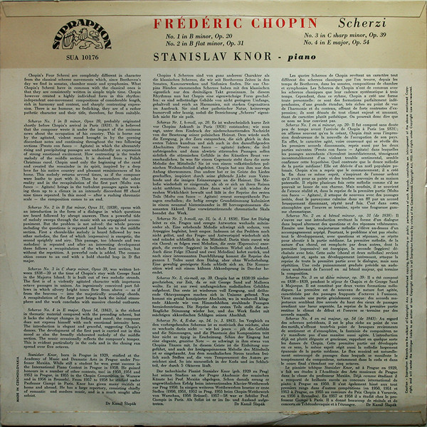 Chopin*, Stanislav Knor - Scherzi Nos. 1, 2, 3, And 4 (LP) 16405