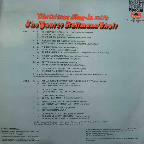 The Gunter Kallmann Choir* - Christmas Sing-in With The Gunter Kallmann Choir (LP, Album, RE) 18059