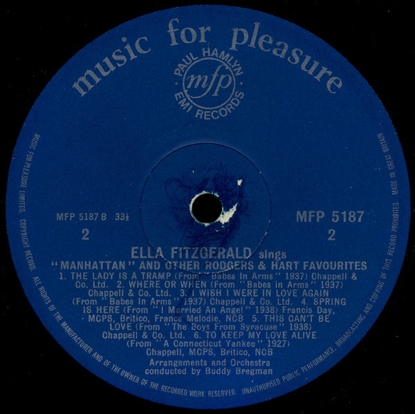 Ella Fitzgerald - Ella Fitzgerald Sings Rodgers and Hart (LP, Album, Mono, RE) 18499