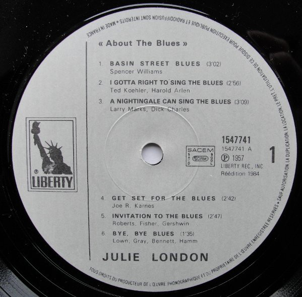 Julie London - About The Blues (LP, Album, RE) 18364